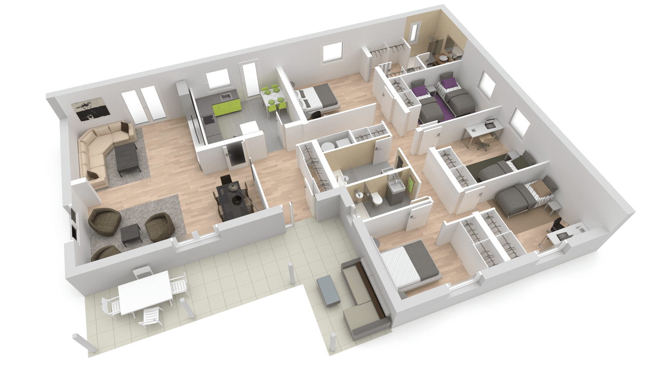 Ebro de American Building System - 164 m2 - casa industrializada