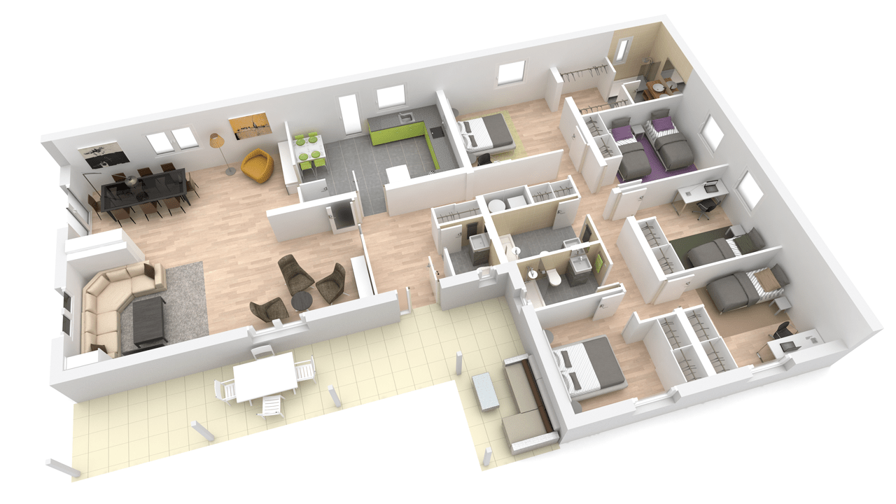 Sorbe de American Building System - 186 m2 - casa industrializada