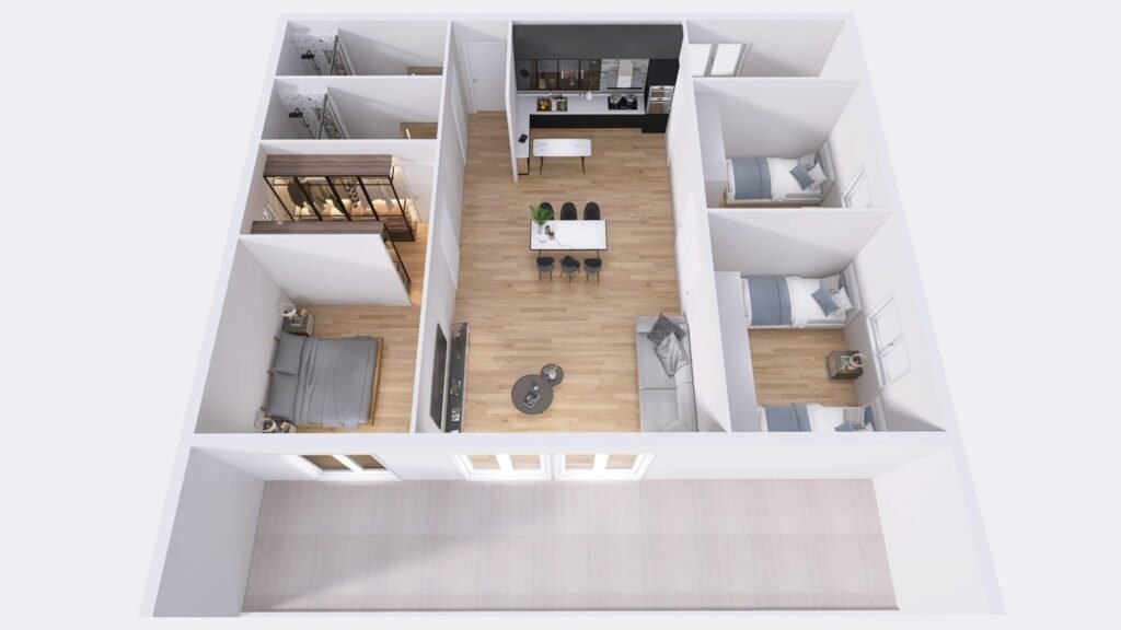 Cúbica 12×9 de Casas Prefabricadas de Hormigón RM - 108 m2 - casa industrializada