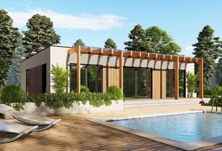 104 cubierta plana de Norges Hus - 104 m2 - casa industrializada